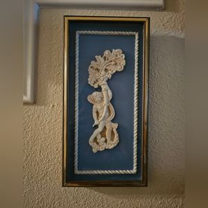 Vintage Wedgwood Blue/Cream Framed
